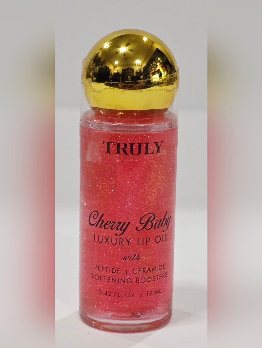 Truly CHERRY BABY Luxury Lip Oil Softening Boosters Shimmer Pink .42 oz/12mL New